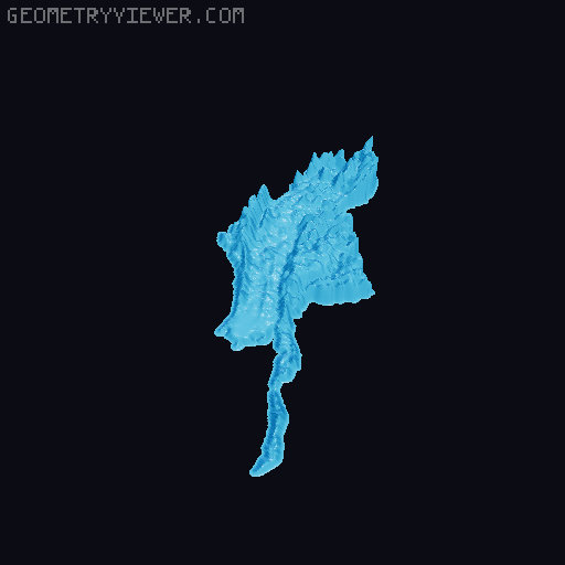 Topographic World Map 3D model thumbnail