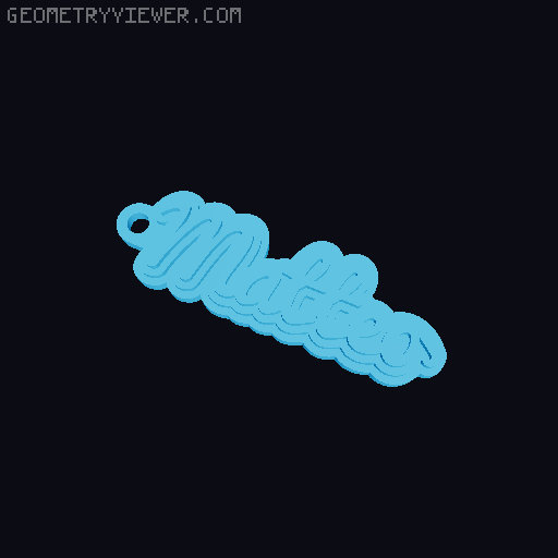 Customizable name keychain / tag 3D model thumbnail