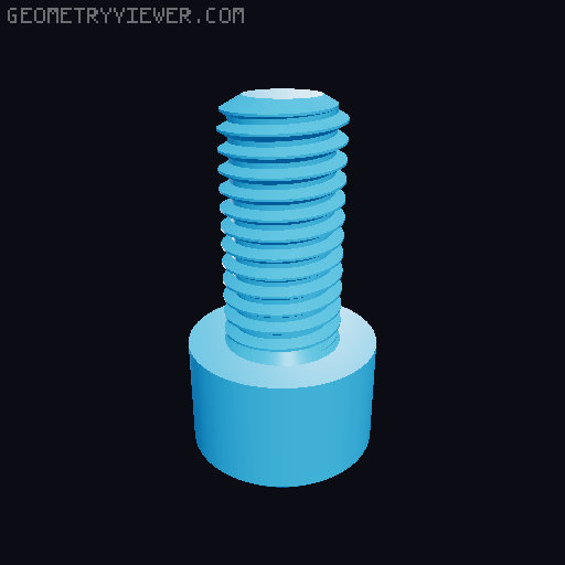 Hundreds of Metric Allen Screws with Cylindrical Head M2 up to M64 3D model thumbnail