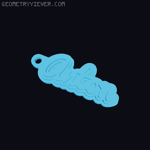 Customizable name keychain / tag 3D model thumbnail