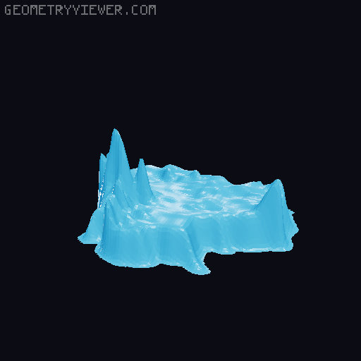 Topographic World Map 3D model thumbnail