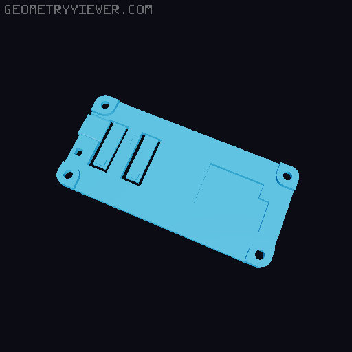 Trimmed Flipper Zero Wifi Module Case 3D model thumbnail