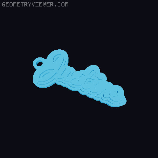 Customizable name keychain / tag 3D model thumbnail