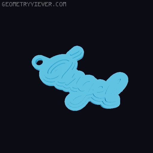 Customizable name keychain / tag 3D model thumbnail