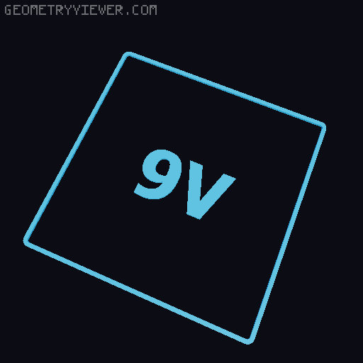 9V battery insert 3D model thumbnail
