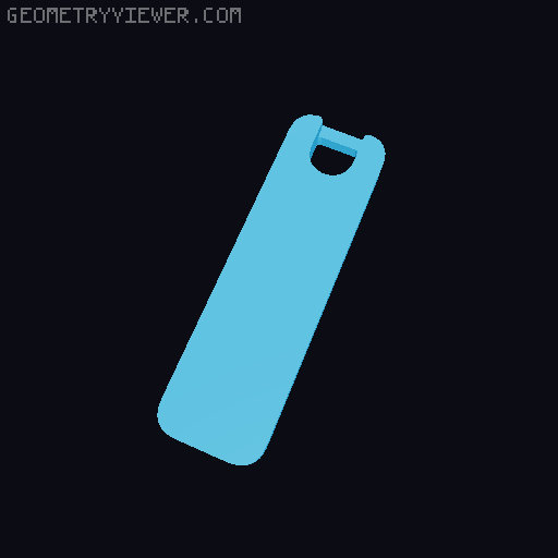 Flat Pocket Whistle 3D model