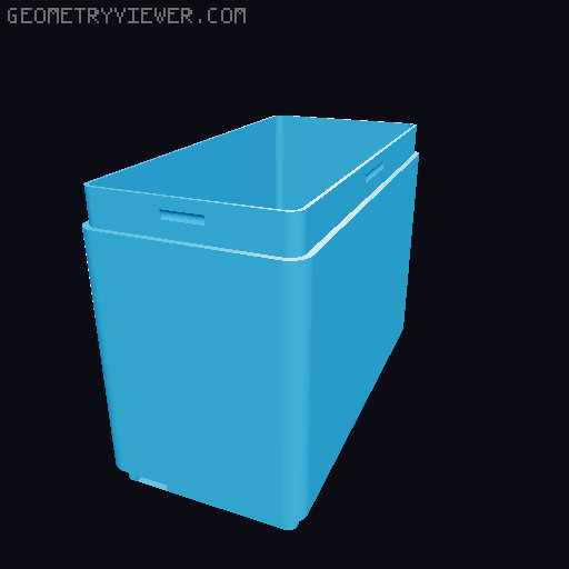 Gridfinity Bin with Gridfinity Cap (parametric) 3D model thumbnail