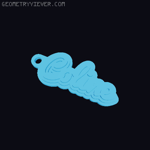 Customizable name keychain / tag 3D model thumbnail