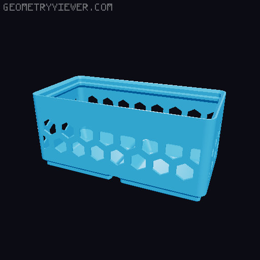 Gridfinity Hex Bins Light all sizes 3D model thumbnail
