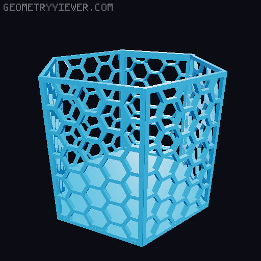 HSW hexagonal baskets v2 with full bottom 3D model thumbnail