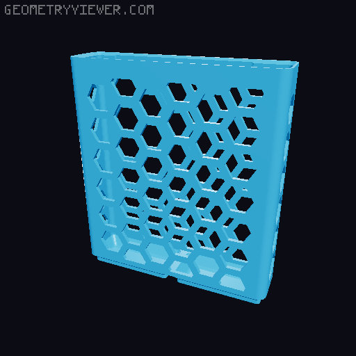 Gridfinity Hex Bins Light (rotated grid) all sizes 3D model thumbnail