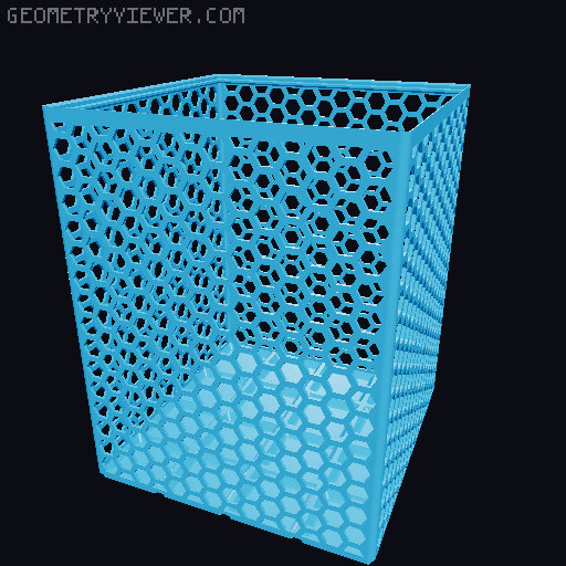 Gridfinity Hex Bins Light (rotated grid) all sizes 3D model thumbnail