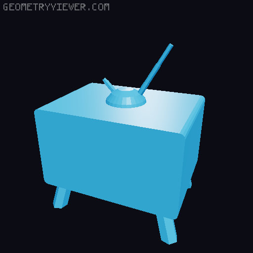 Old TV Low poly 3D model thumbnail