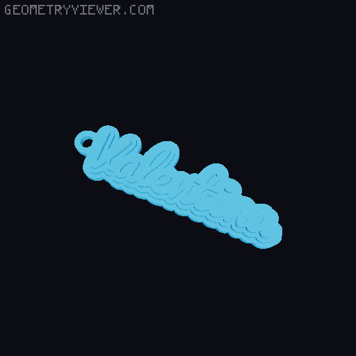 Customizable name keychain / tag 3D model thumbnail