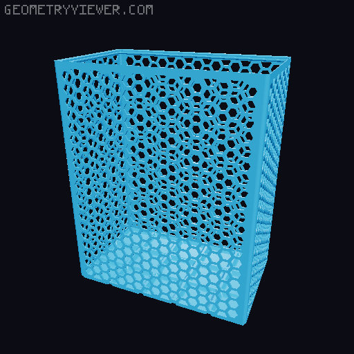 Gridfinity Hex Bins Light (rotated grid) all sizes 3D model thumbnail