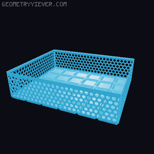 Gridfinity Hex Bins Light all sizes 3D model thumbnail