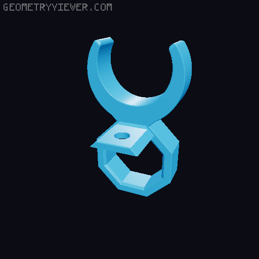 Pipe Clip for Round Bar Connector to Clamb Rods with Different Sizes 3D model thumbnail