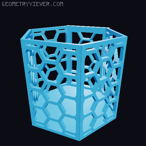 HSW hexagonal baskets v2 with full bottom 3D model thumbnail