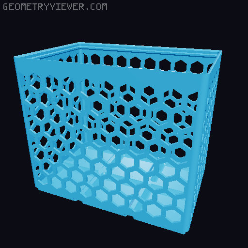 Gridfinity Hex Bins Light all sizes 3D model thumbnail