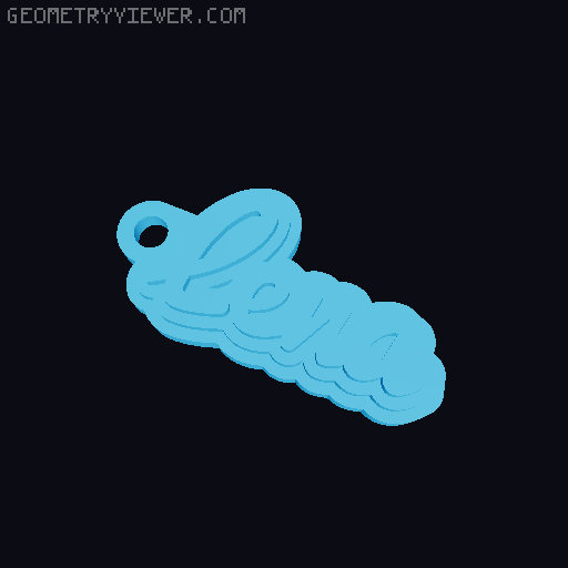 Customizable name keychain / tag 3D model thumbnail