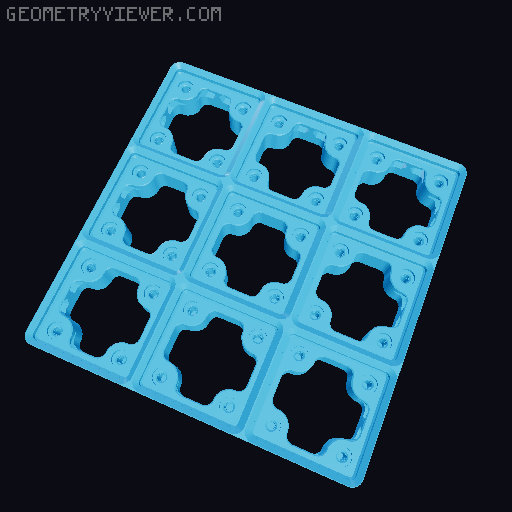 Gridfinity Stackable Modular baseplates 3D model thumbnail
