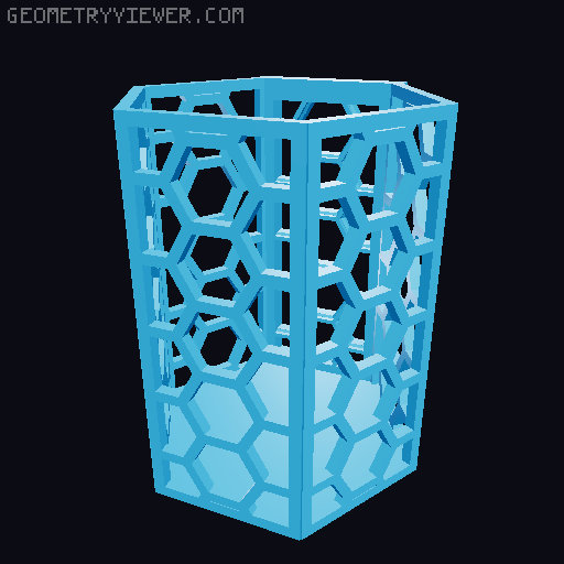 HSW hexagonal baskets v2 with full bottom 3D model thumbnail