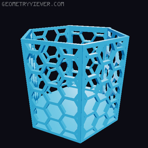 HSW hexagonal baskets v2 with full bottom 3D model thumbnail
