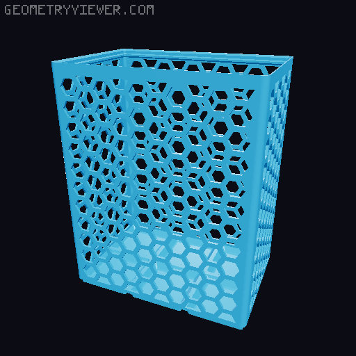 Gridfinity Hex Bins Light (rotated grid) all sizes 3D model thumbnail