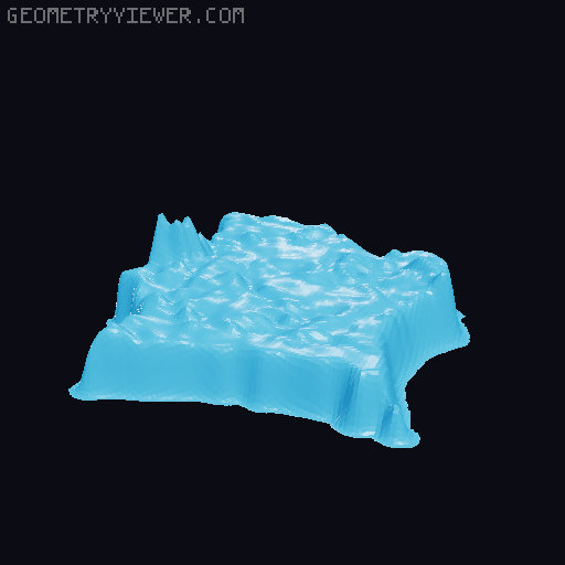 Topographic World Map 3D model thumbnail