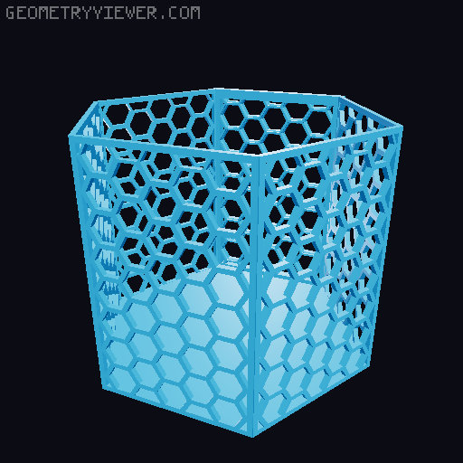 HSW hexagonal baskets v2 with full bottom 3D model thumbnail