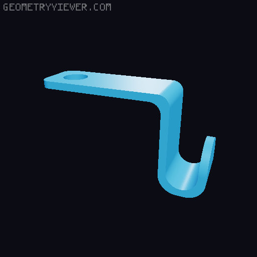 Hook for a car seat 3D model thumbnail