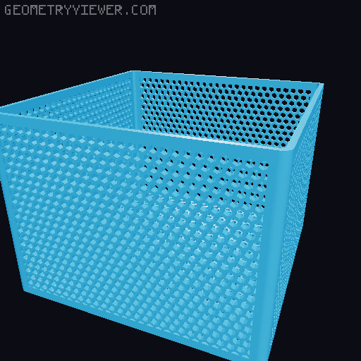 Basket for Accessories (150x150x110mm ) with Hexagons | Honeycomb 3D model thumbnail