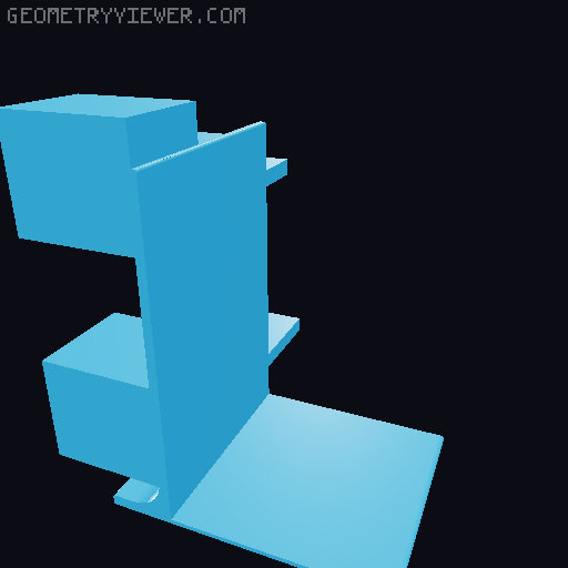 Bookend with mini shelf 3D model thumbnail
