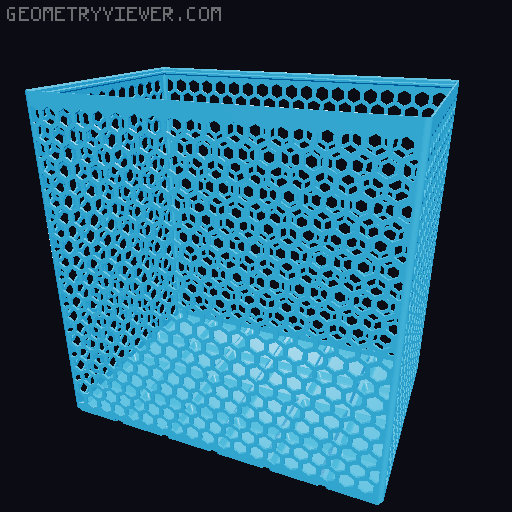 Gridfinity Hex Bins Light all sizes 3D model thumbnail