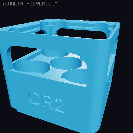 CRxxxx Button Cell Battery Holders (Gridfinity, Stackable, Labelled) 3D model thumbnail