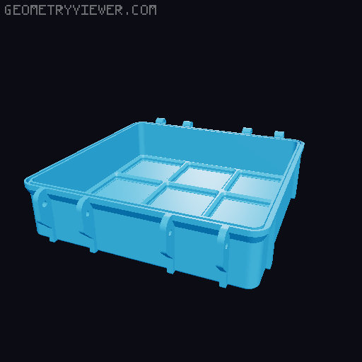 Rugged Gridfinity Box (Parametric) 3D model thumbnail