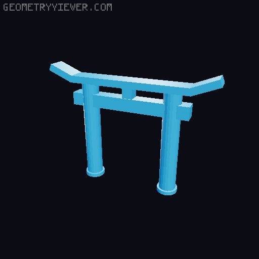 Zen Garden with gate, lamp and tools 3D model thumbnail