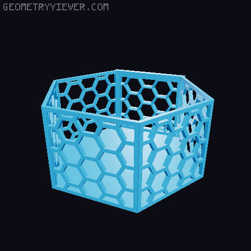 HSW hexagonal baskets v2 with full bottom 3D model thumbnail
