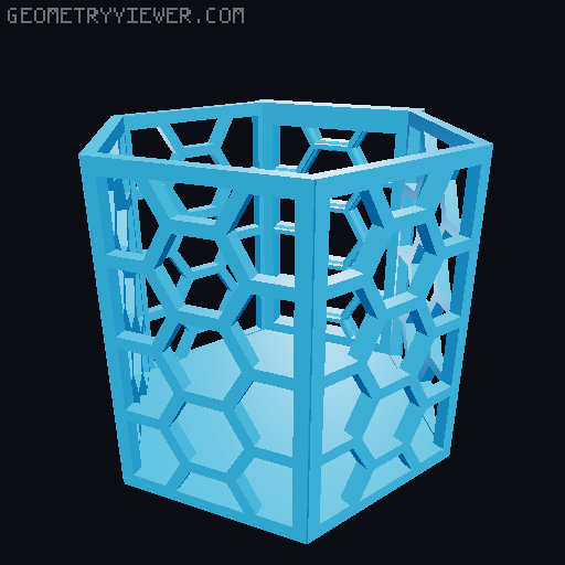 HSW hexagonal baskets v2 with full bottom 3D model thumbnail