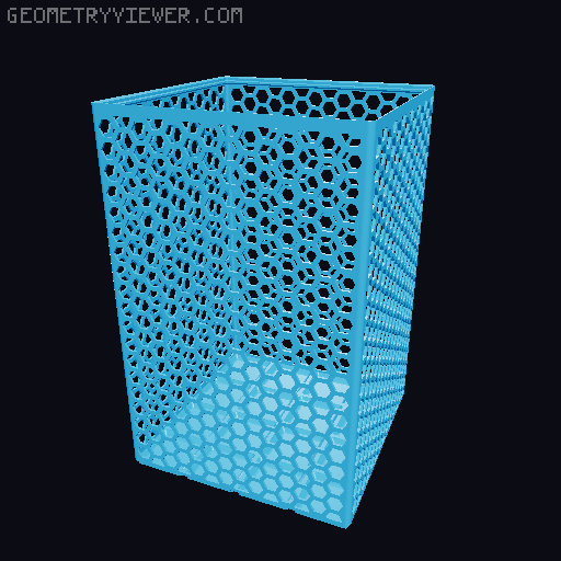 Gridfinity Hex Bins Light (rotated grid) all sizes 3D model thumbnail