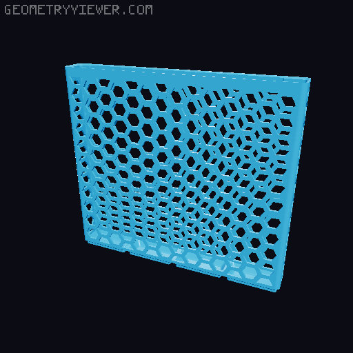 Gridfinity Hex Bins Light (rotated grid) all sizes 3D model thumbnail