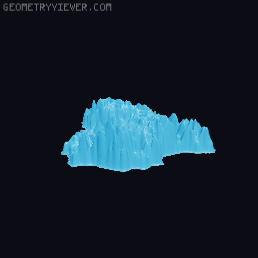 Topographic World Map 3D model thumbnail
