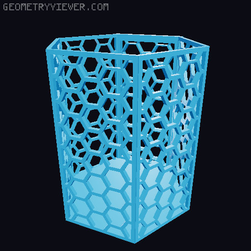 HSW hexagonal baskets v2 with full bottom 3D model thumbnail