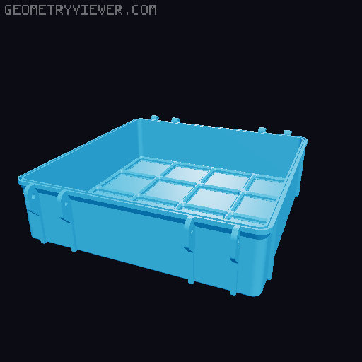 Rugged Gridfinity Box (Parametric) 3D model thumbnail