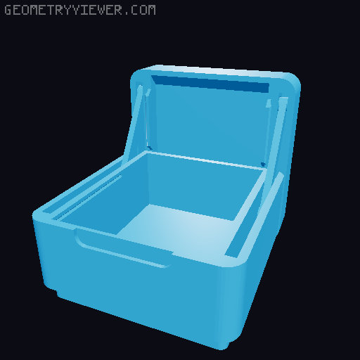 Gridfinity Linkage Lid Box (Print in Place) 3D model thumbnail
