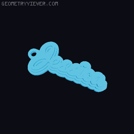 Customizable name keychain / tag 3D model thumbnail