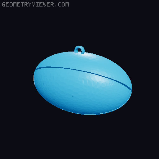 Cricket and Rugby Ball and Ornament 3D model thumbnail