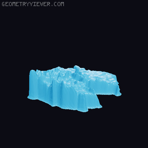 Topographic World Map 3D model thumbnail