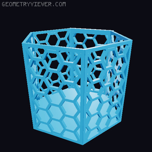 HSW hexagonal baskets v2 with full bottom 3D model thumbnail