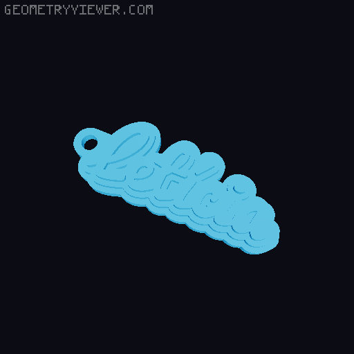 Customizable name keychain / tag 3D model thumbnail